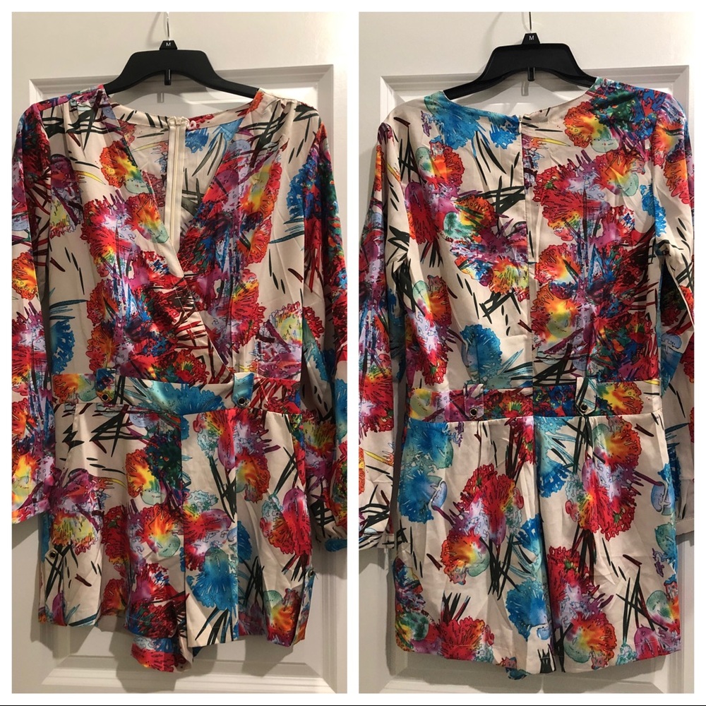 Long Sleeve Print Romper